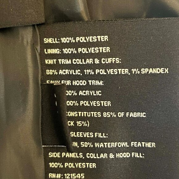 London Fog Faux Fur Trim Hooded Down Fill Coat in Dark Green Color size Large - Picture 8 of 10